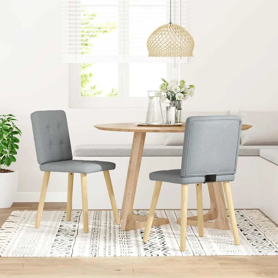 Chaises à manger lot de 2 gris clair tissu - 2