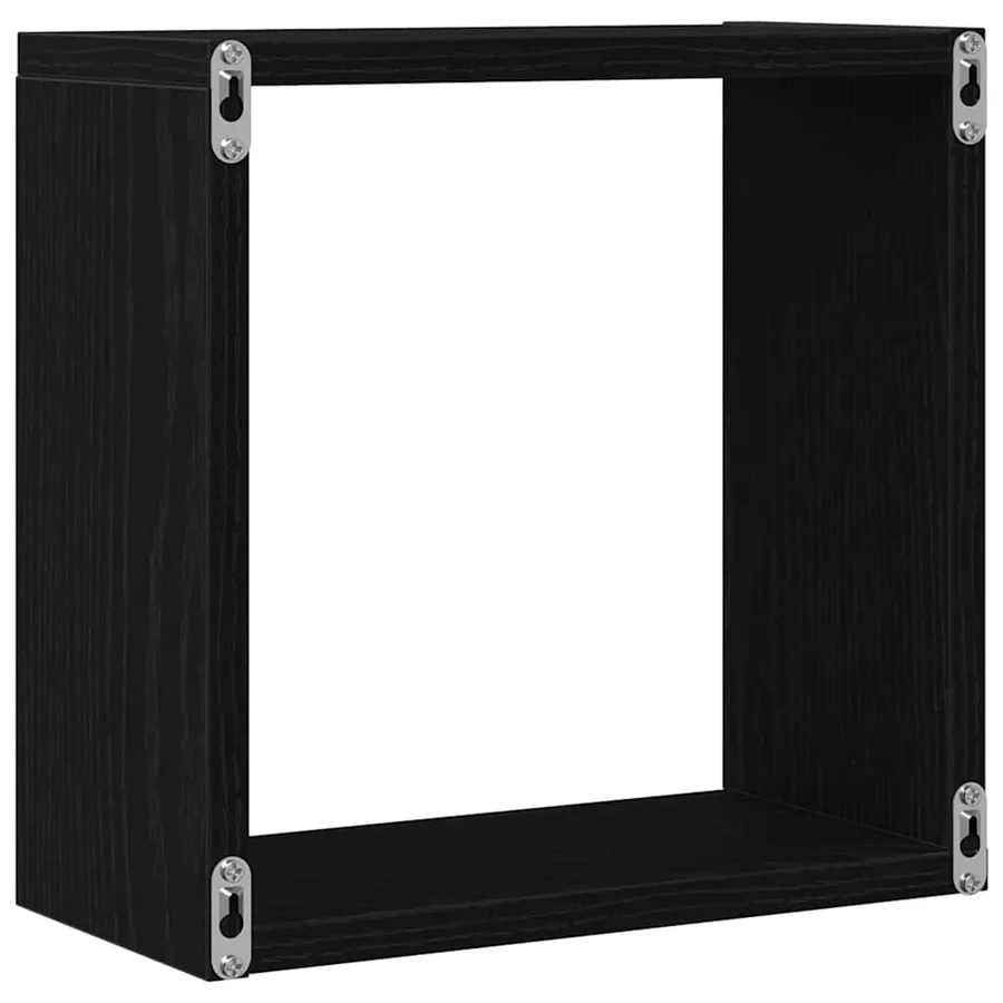Étagères murales cubiques lot de 6 chêne noir 30 x 15 x 30 cm bois composite - 8