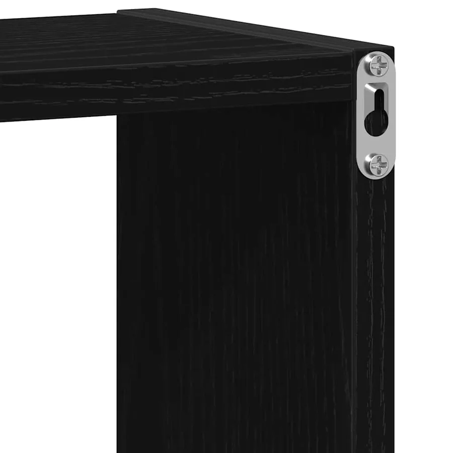 Étagères murales cubiques lot de 6 chêne noir 30 x 15 x 30 cm bois composite - 9