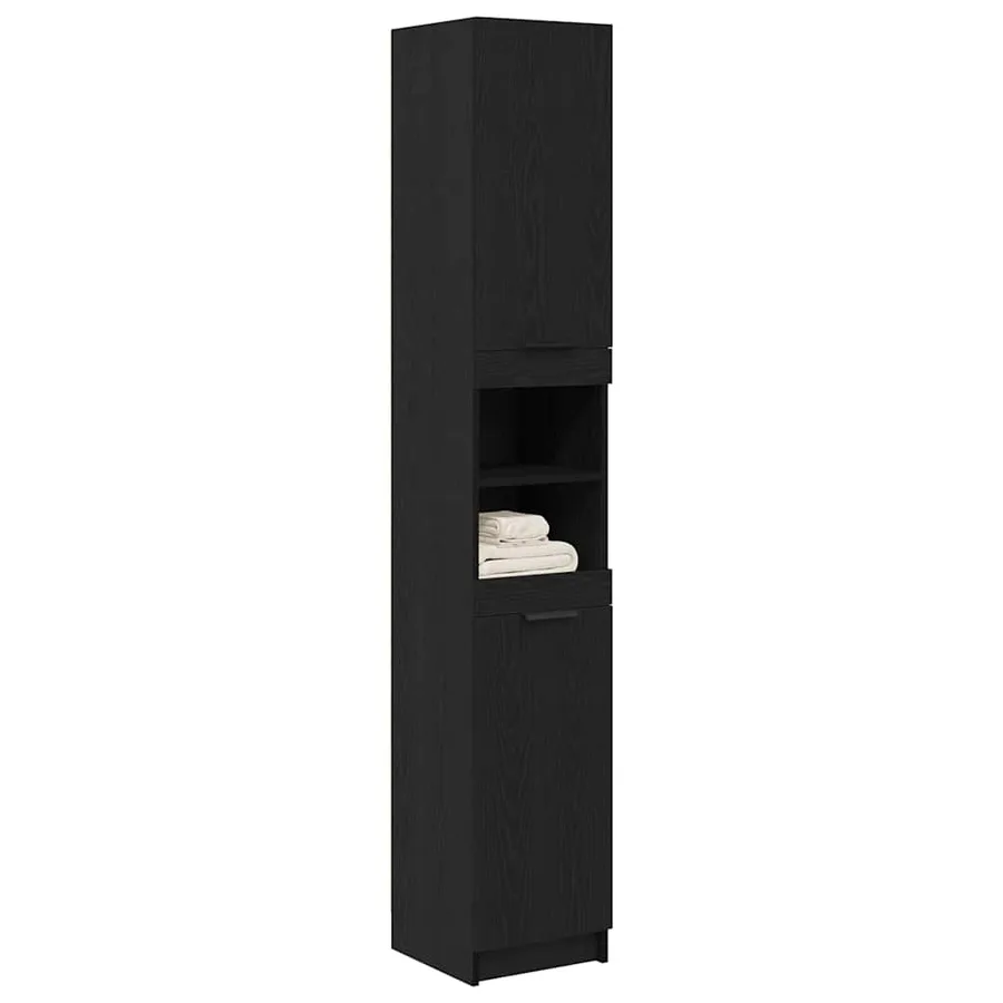 Armoire de salle de bain Chêne noir 32 x 34 x 188,5 cm - 3