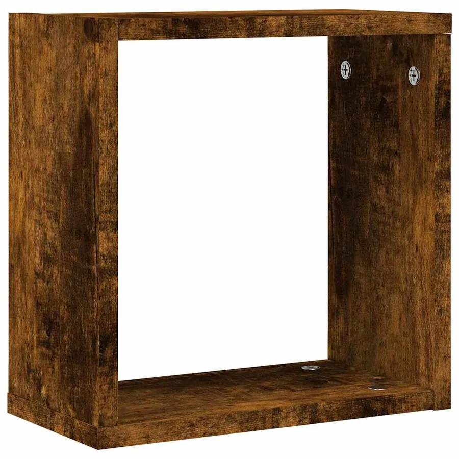 Étagères murales sous forme de cube 2 pcs chêne fumé 30x15x30cm - 5