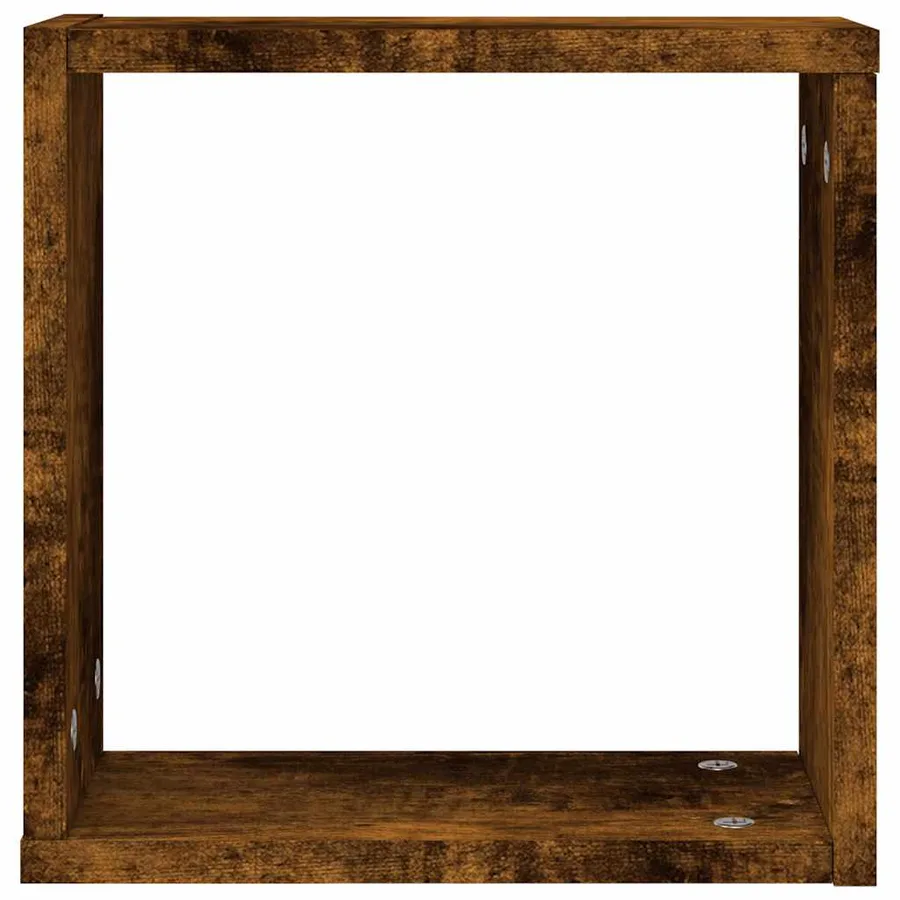 Étagères murales sous forme de cube 2 pcs chêne fumé 30x15x30cm - 6