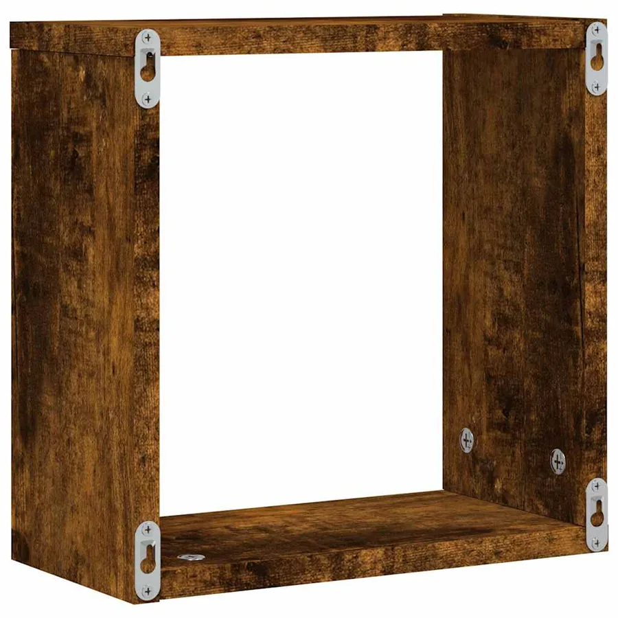Étagères murales sous forme de cube 2 pcs chêne fumé 30x15x30cm - 8