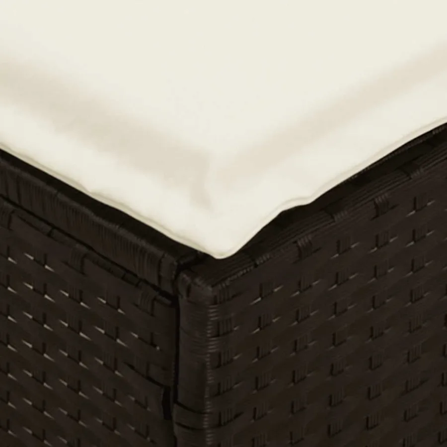 Ensemble à manger de jardin 4 pcs avec coussins noir - 11