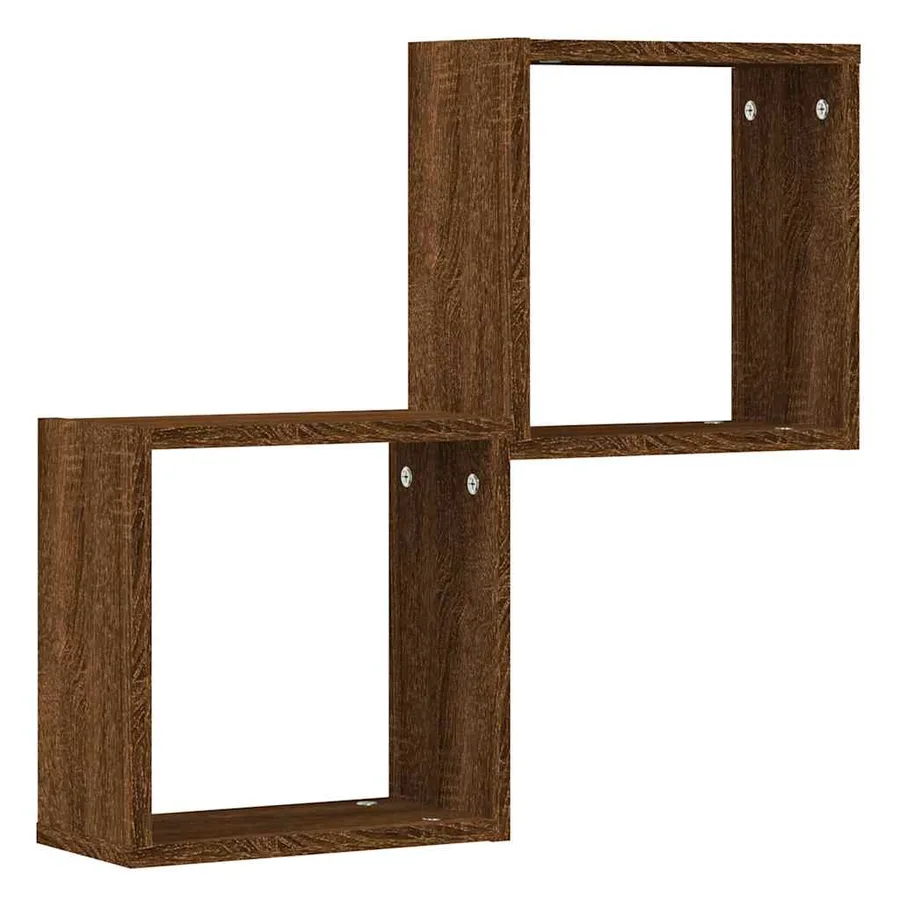 Étagères murales sous forme cube 2 pcs chêne marron 30x15x30cm - 4