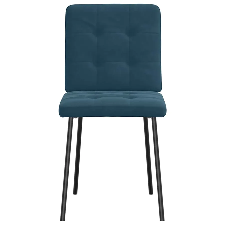 Chaises à manger lot de 4 Bleu Velours - 4