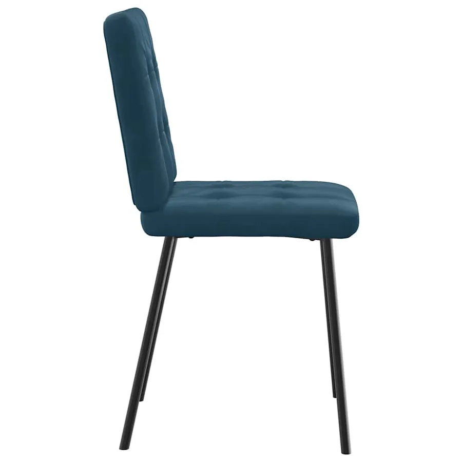 Chaises à manger lot de 4 Bleu Velours - 5