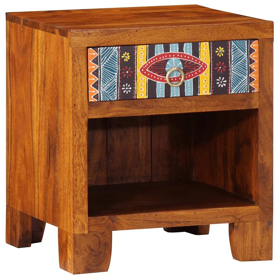 Table de chevet 40x35x45 cm bois d'acacia massif - 11