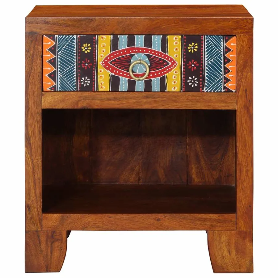 Table de chevet 40x35x45 cm bois d'acacia massif - 2