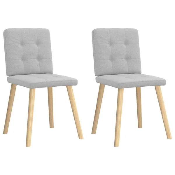 Chaises à manger lot de 2 gris nuage tissu