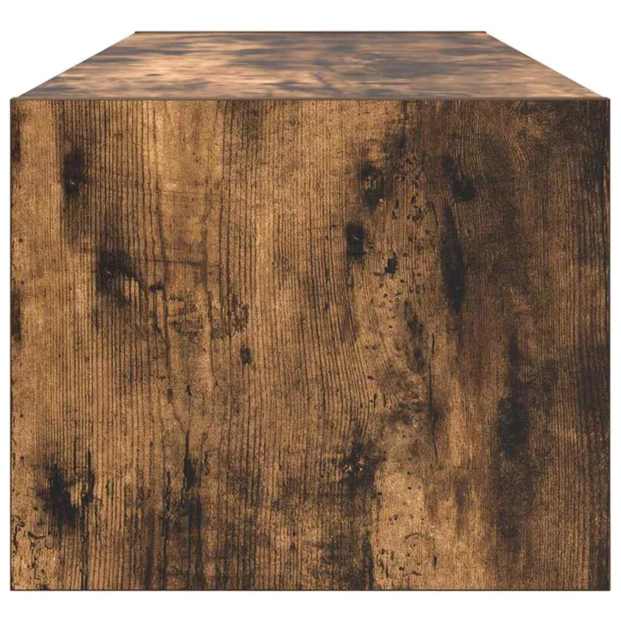 Meuble TV chêne fumé 100x31x25,5 cm bois d'ingénierie - 7