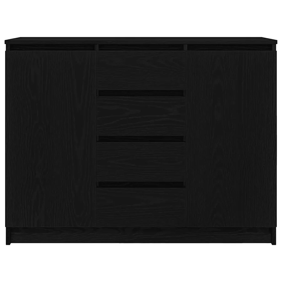 Buffet avec tiroirs chêne noir 100,5x35x76 cm bois d'ingénierie - 6