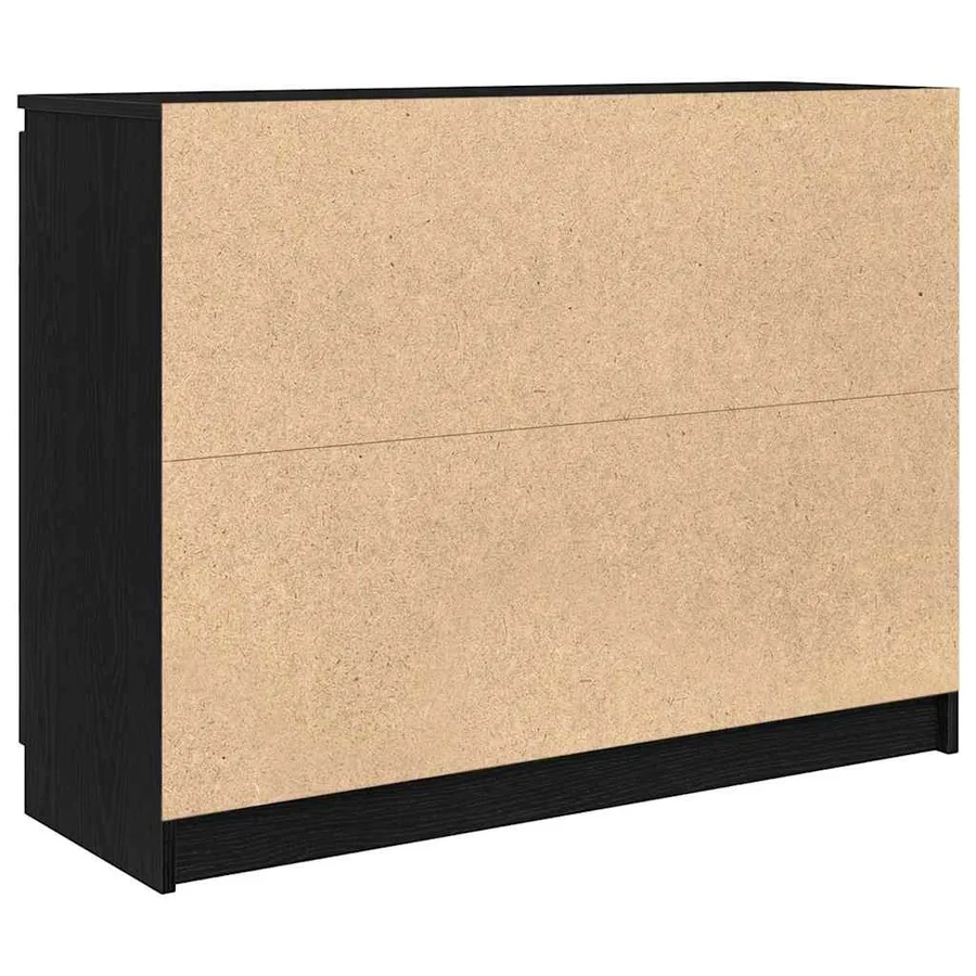 Buffet avec tiroirs chêne noir 100,5x35x76 cm bois d'ingénierie - 8