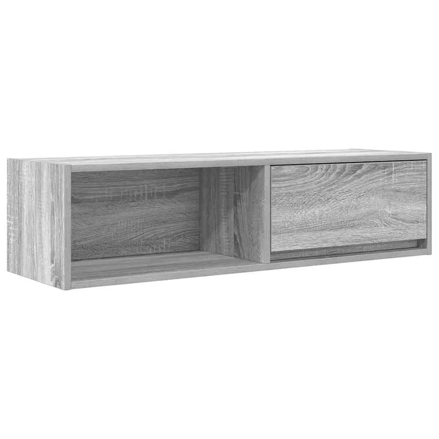 Meuble TV sonoma gris 100x31x25,5 cm bois d'ingénierie - 2
