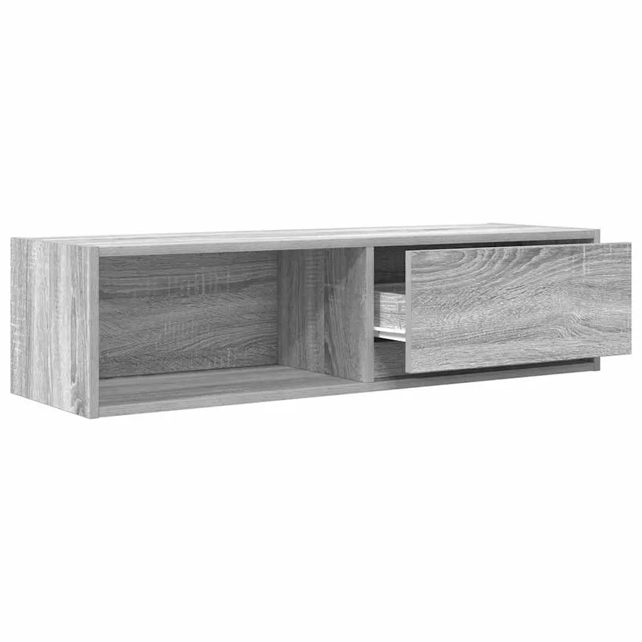 Meuble TV sonoma gris 100x31x25,5 cm bois d'ingénierie - 5