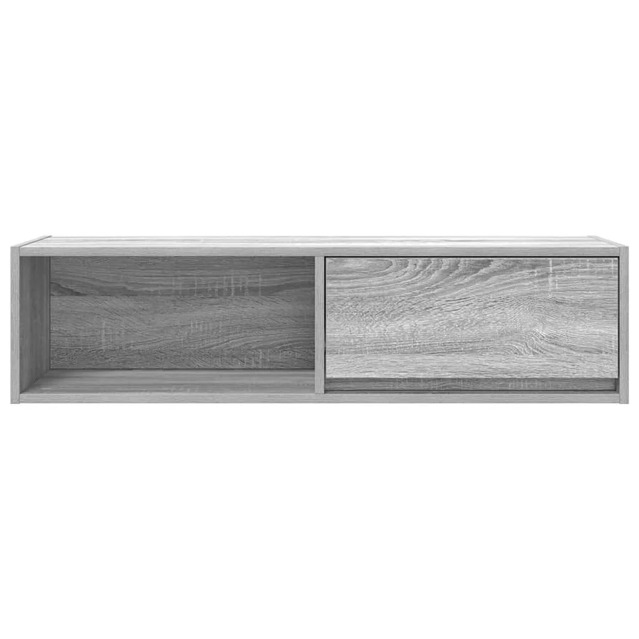 Meuble TV sonoma gris 100x31x25,5 cm bois d'ingénierie - 6