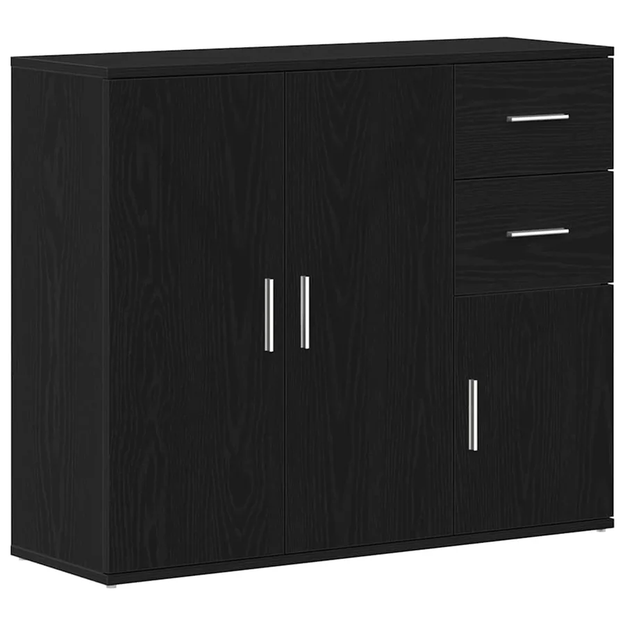 Buffet Chêne noir 91 x 29,5 x 75 cm Bois d'ingénierie - 2