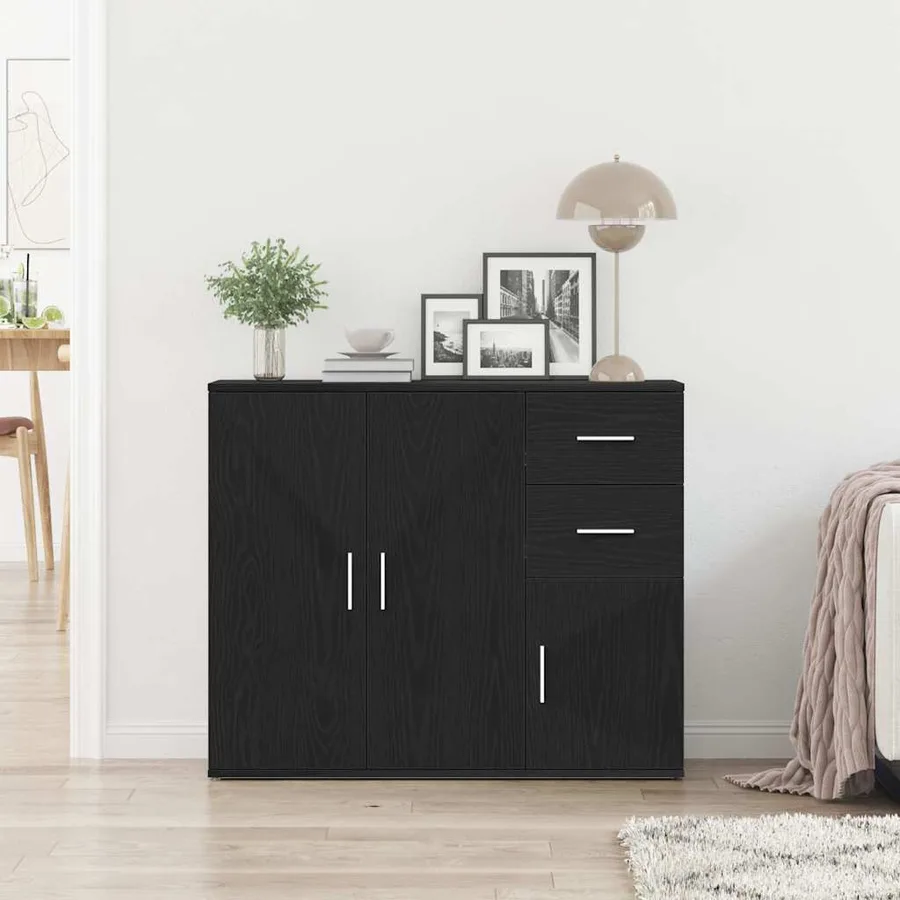 Buffet Chêne noir 91 x 29,5 x 75 cm Bois d'ingénierie - 3
