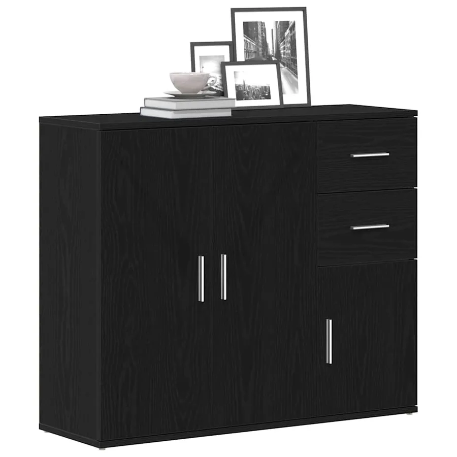 Buffet Chêne noir 91 x 29,5 x 75 cm Bois d'ingénierie - 4