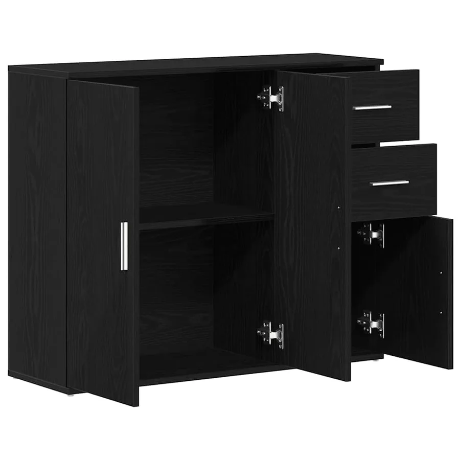 Buffet Chêne noir 91 x 29,5 x 75 cm Bois d'ingénierie - 5