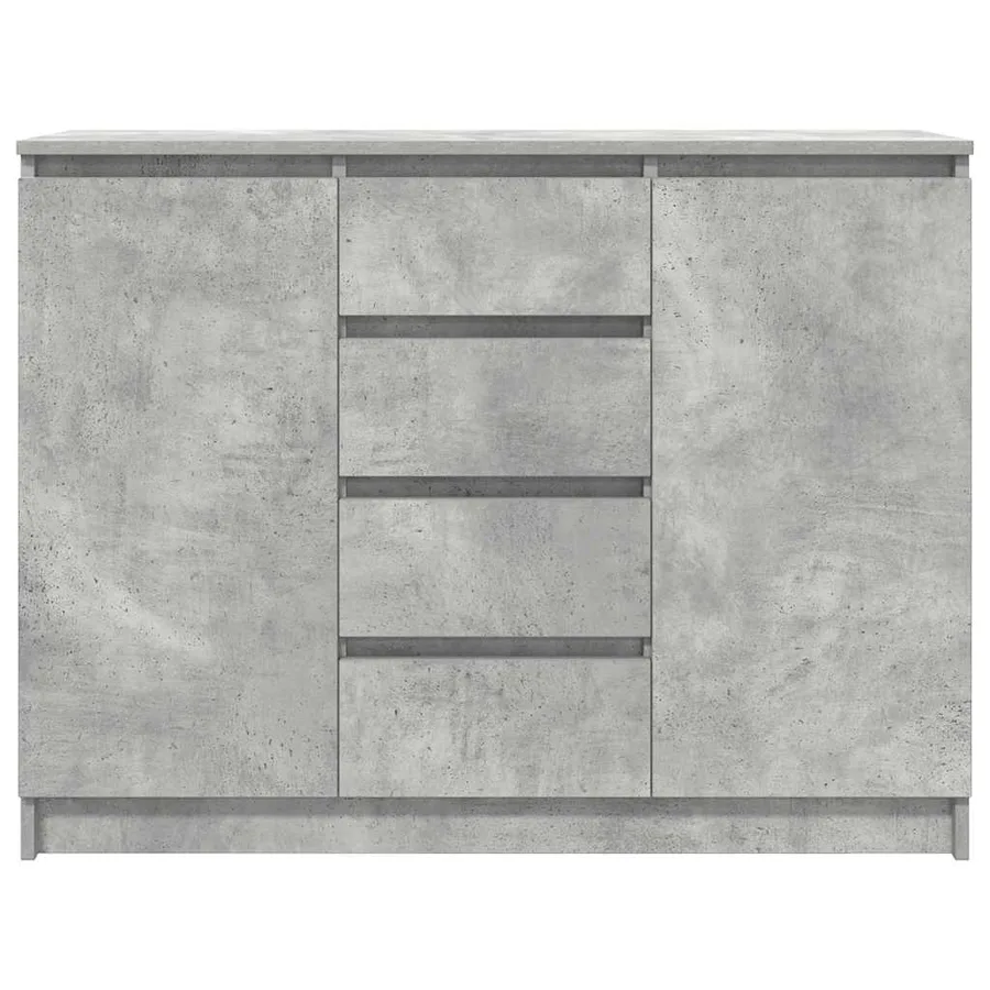 Buffet avec tiroirs gris béton 100,5x35x76 cm bois d'ingénierie - 6