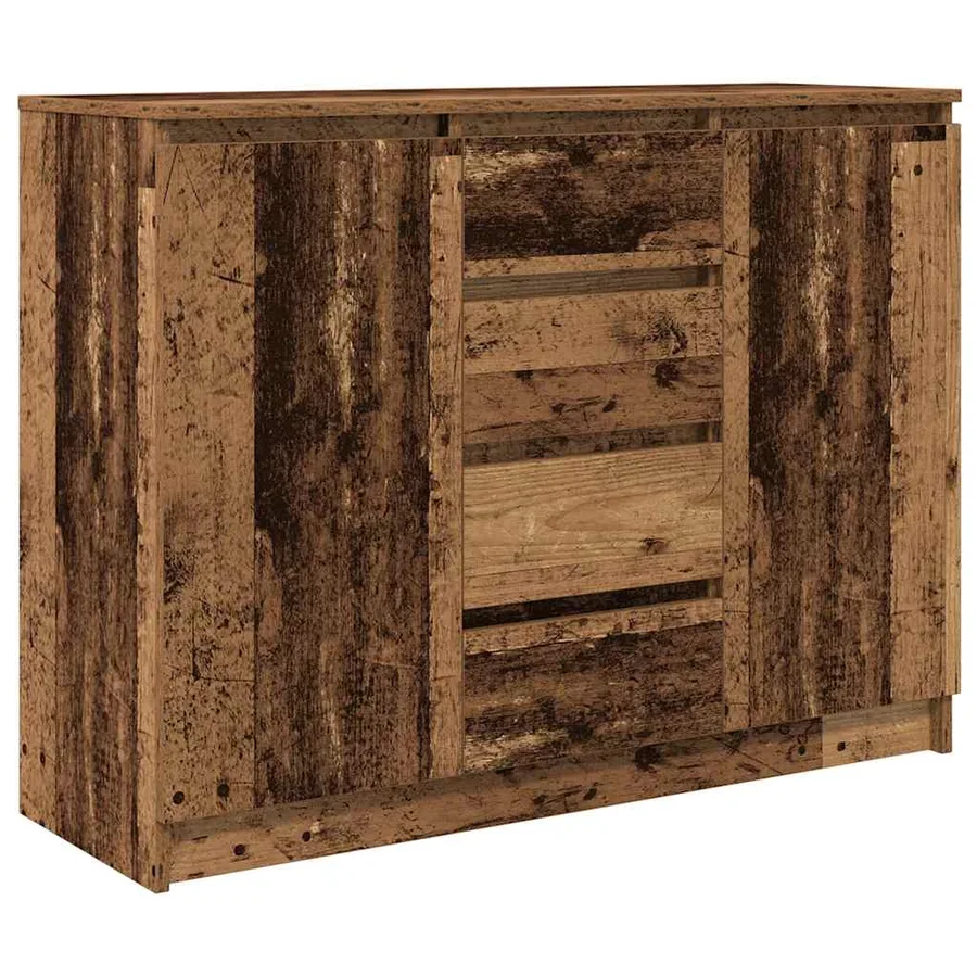 Buffet avec tiroirs vieux bois 100,5x35x76 cm bois d'ingénierie - 2