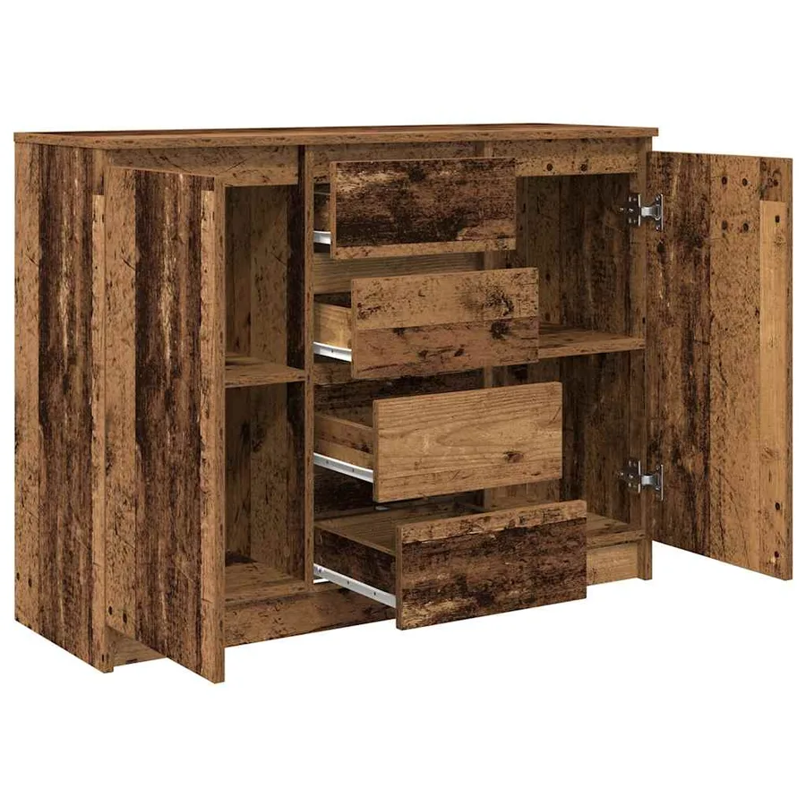 Buffet avec tiroirs vieux bois 100,5x35x76 cm bois d'ingénierie - 5