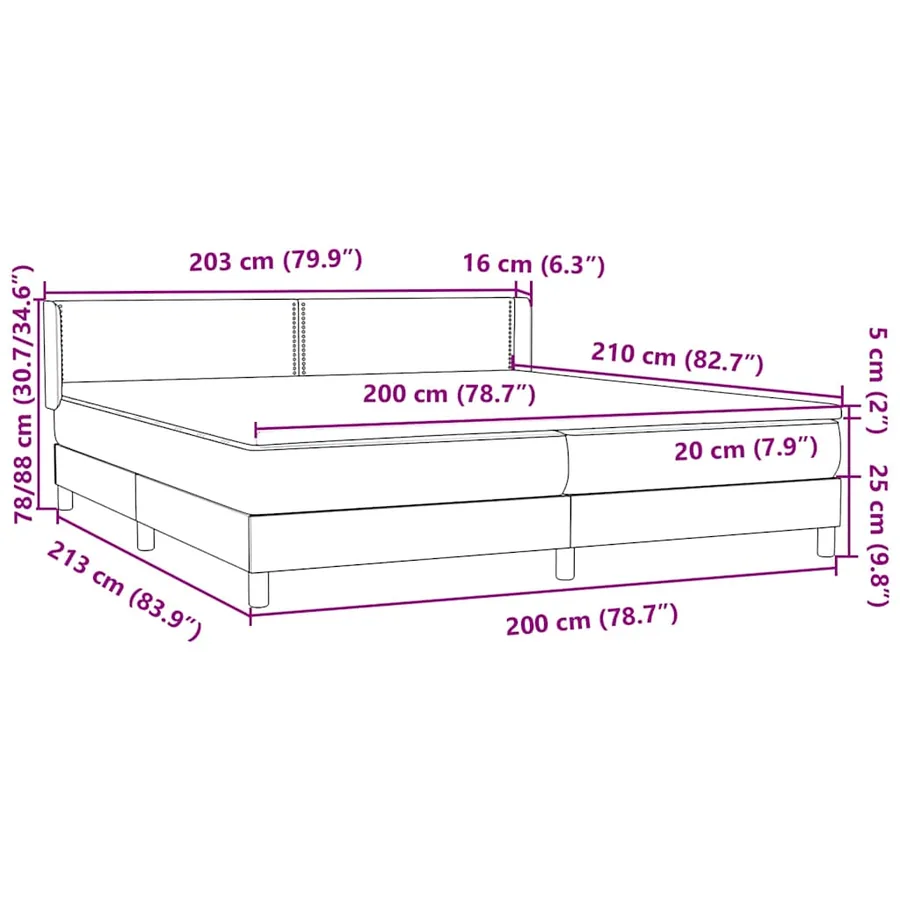 Sommier à lattes de lit et matelas gris clair 200x210cm velours - 12