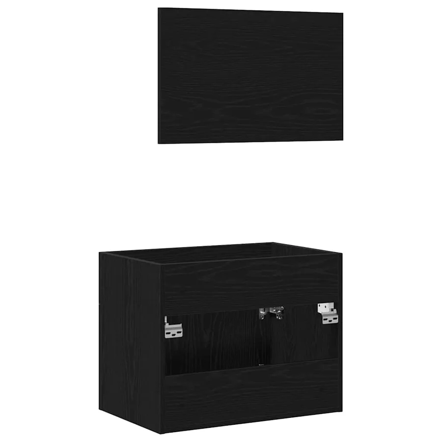 Ensemble de meubles salle de bain 2 pcs chêne noir - 8
