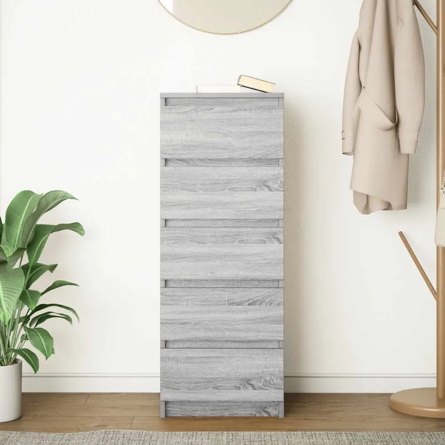 Buffet avec tiroirs sonoma gris 37,5x35x99 cm bois d'ingénierie - 3