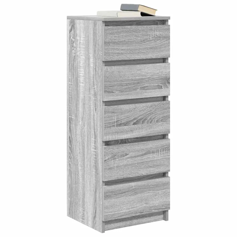 Buffet avec tiroirs sonoma gris 37,5x35x99 cm bois d'ingénierie - 4