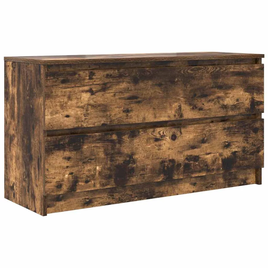 Meuble TV chêne fumé 100x35x54 cm bois d'ingénierie - 2