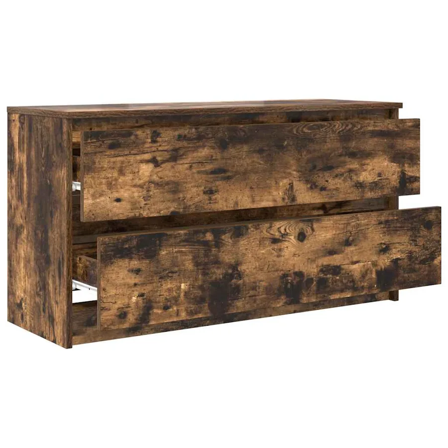Meuble TV chêne fumé 100x35x54 cm bois d'ingénierie - 5