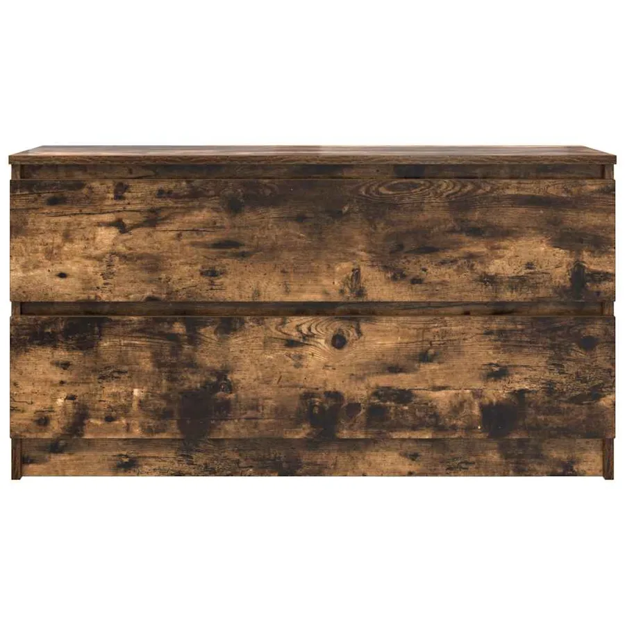 Meuble TV chêne fumé 100x35x54 cm bois d'ingénierie - 6