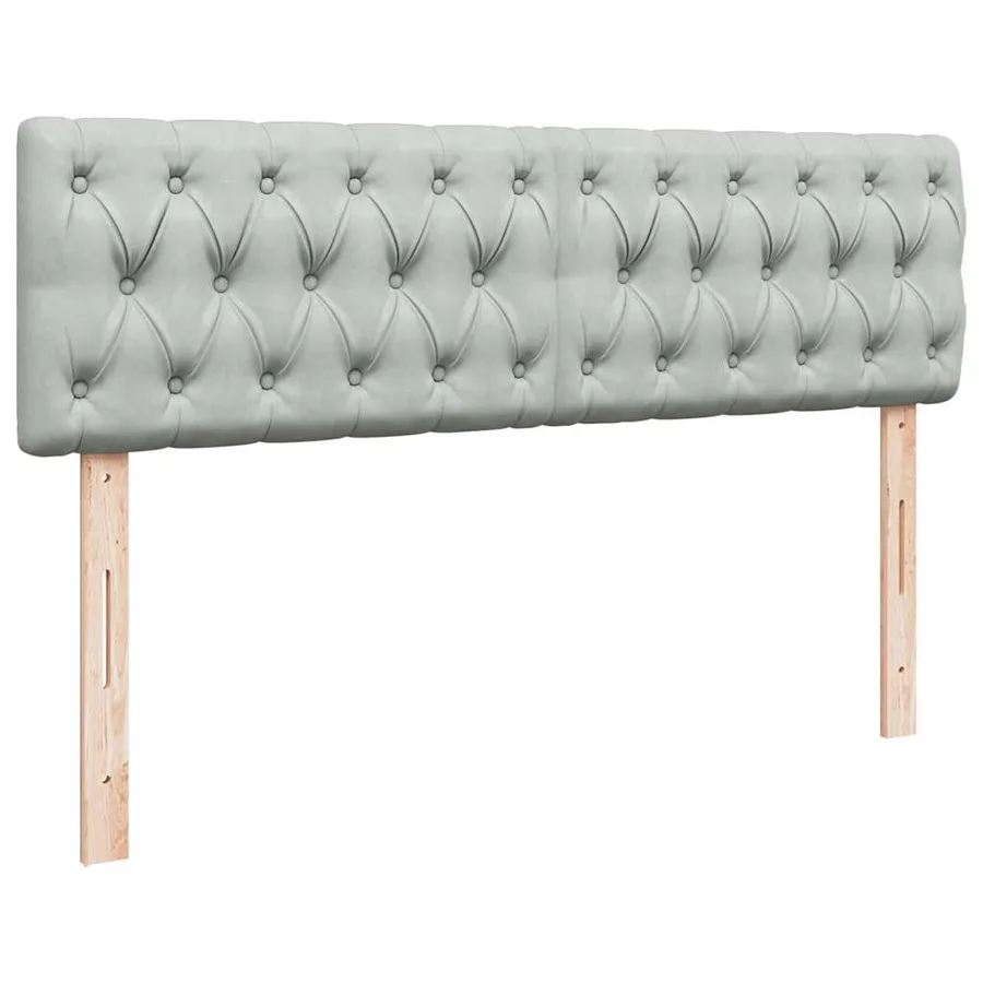 Cadre de lit ottoman et matelas gris clair 140x190 velours - 8