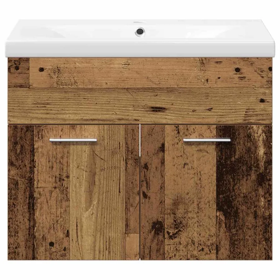 Ensemble de mobilier de salle de bain 3 pcs Bois Ancien - 7