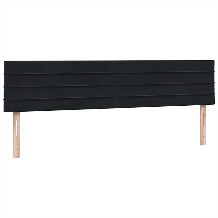 Sommier à lattes de lit avec matelas noir 180x210 cm velours - 7