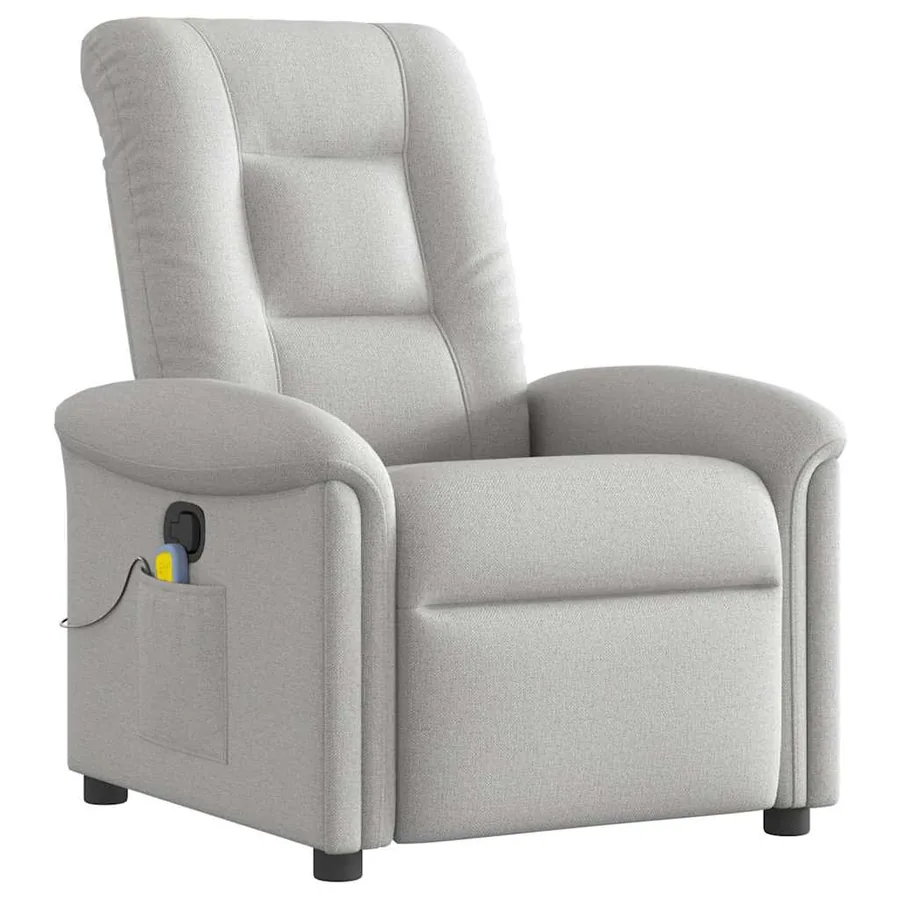 Fauteuil de massage inclinable gris nuage tissu - 2