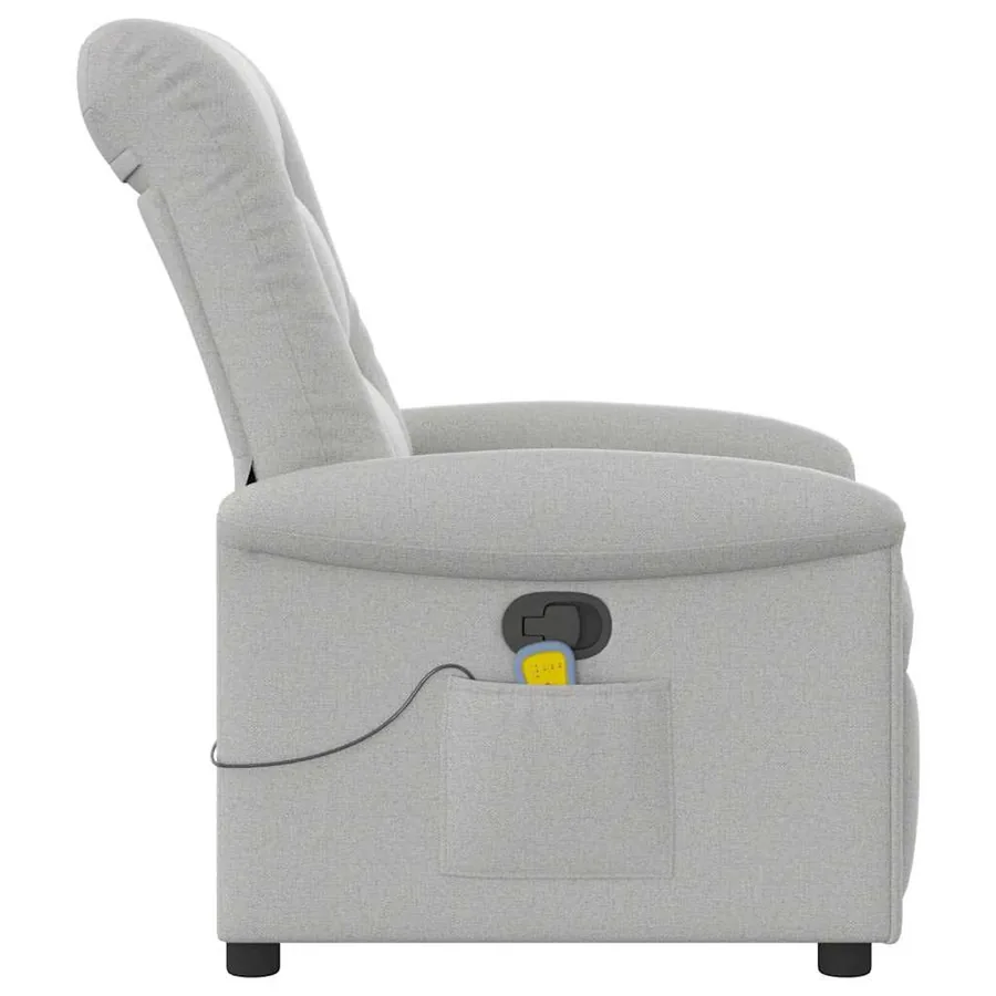 Fauteuil de massage inclinable gris nuage tissu - 4
