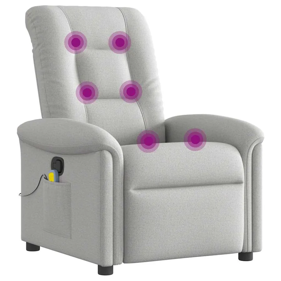 Fauteuil de massage inclinable gris nuage tissu - 6