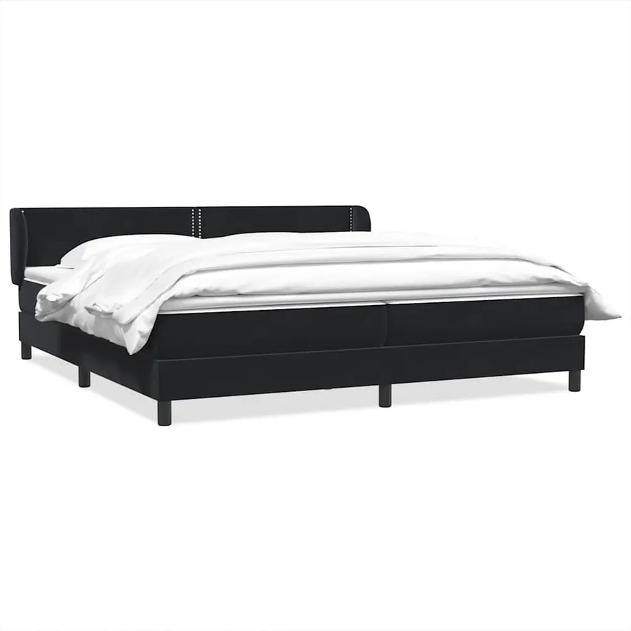 Sommier à lattes de lit avec matelas noir 200x210 cm Velours - 2