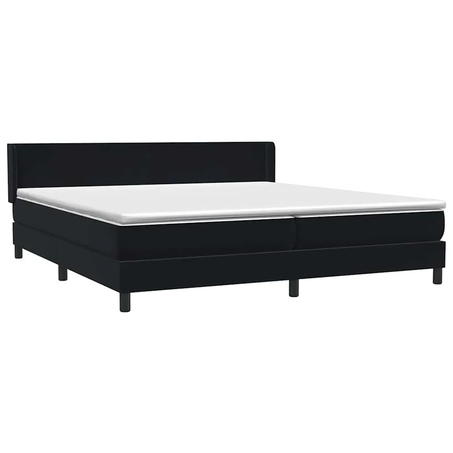 Sommier à lattes de lit avec matelas noir 180x210 cm velours - 4