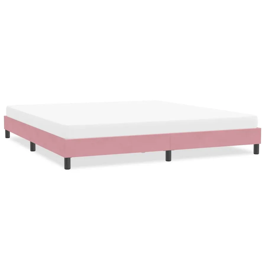 Cadre de lit sans matelas rose 200x210 cm velours