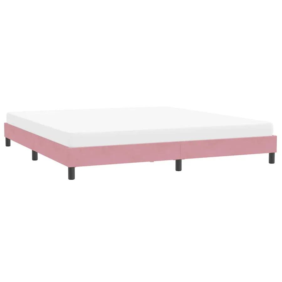 Cadre de lit sans matelas rose 200x210 cm velours - 4