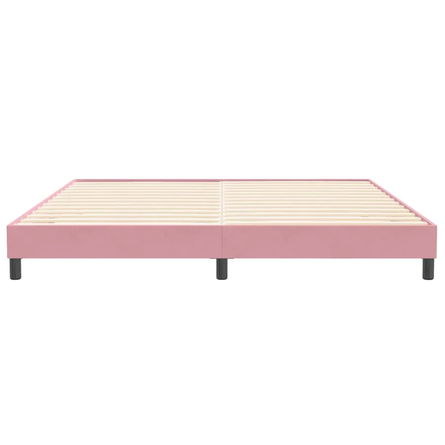 Cadre de lit sans matelas rose 200x210 cm velours - 5