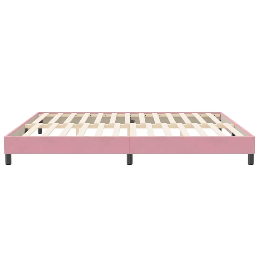 Cadre de lit sans matelas rose 200x210 cm velours - 6