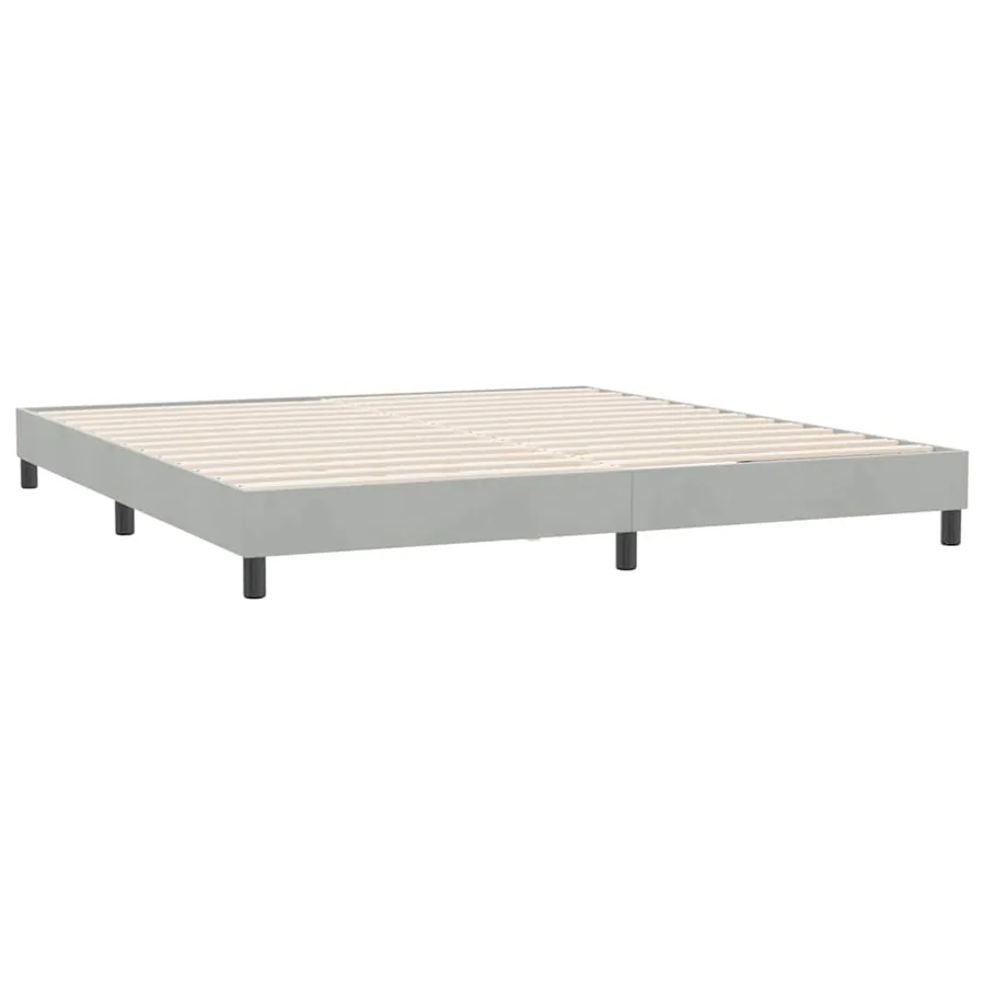 Cadre de lit sans matelas gris clair 180x210 cm velours - 2