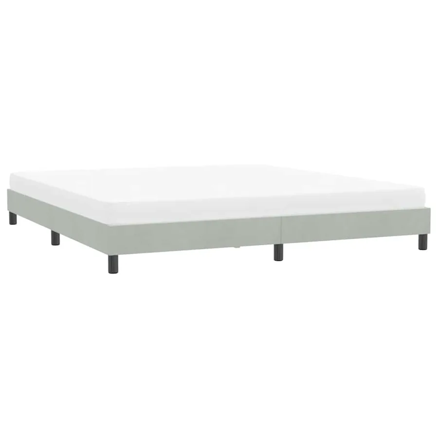 Cadre de lit sans matelas gris clair 180x210 cm velours - 4