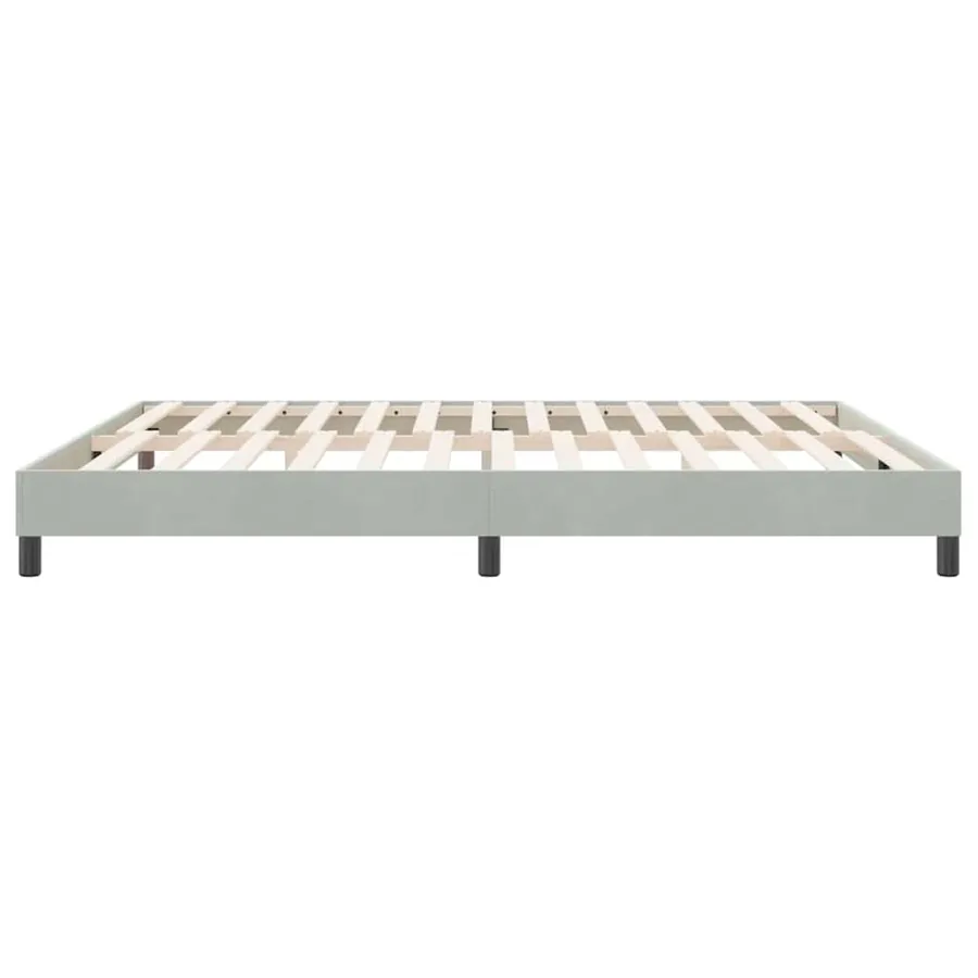 Cadre de lit sans matelas gris clair 180x210 cm velours - 6