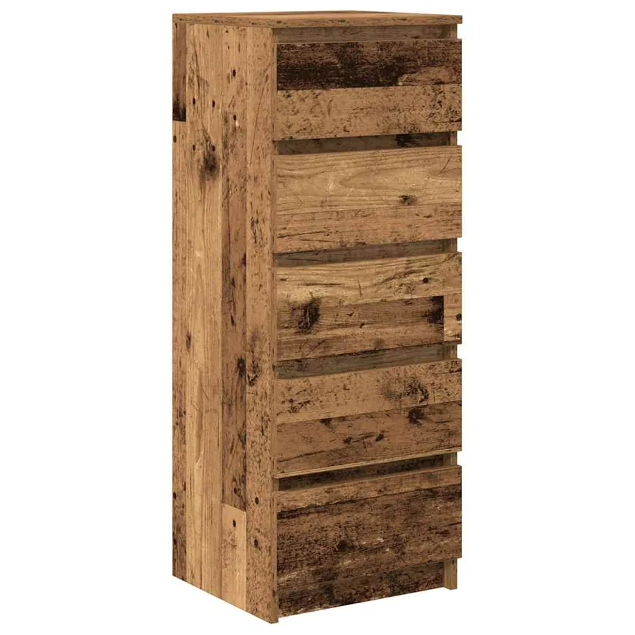 Buffet avec tiroirs vieux bois 37,5x35x99 cm bois d'ingénierie - 2
